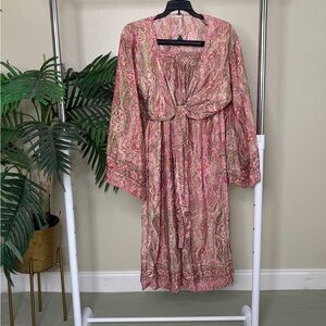 Cynthia Mehra Boho Paisley 2-Piece Set | Wrap Tie Top & Wide Leg Pants | Resort